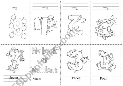 Mini book numbers - ESL worksheet by ymhara_88