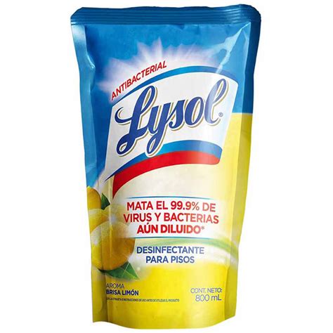 Desinfectante Para Pisos Lysol Limón Doypack 800ml Plazavea