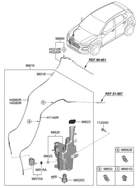 98620 J9000 Genuine Hyundai Windshield Washer Reservoir Assembly