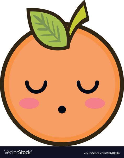 Kawaii Cartoon Orange Fruit Royalty Free Vector Image