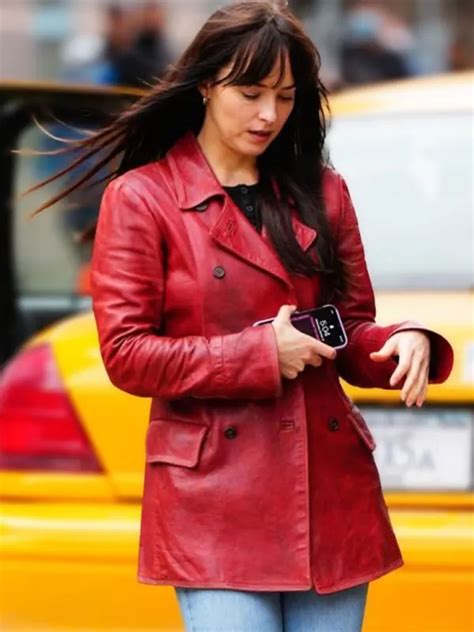 Madame Web Dakota Johnson Leather Coat