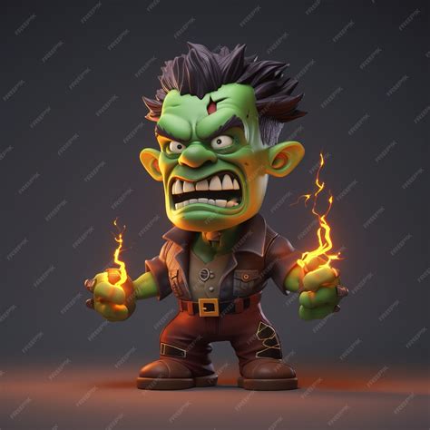 Premium Ai Image Funny Frankenstein Cartoon Character