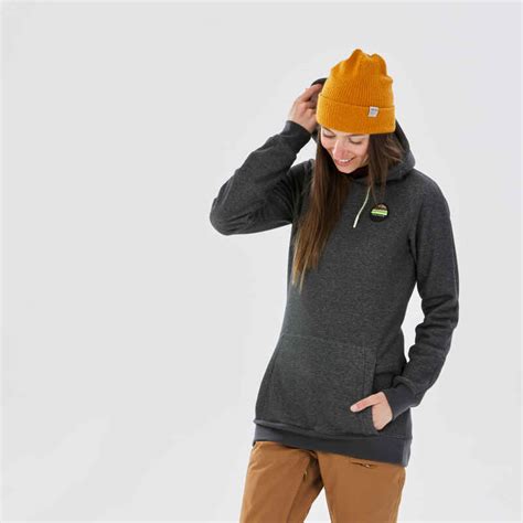 Women S Snowboarding Hooded Sweatshirt Snb Hdy Grey Decathlon