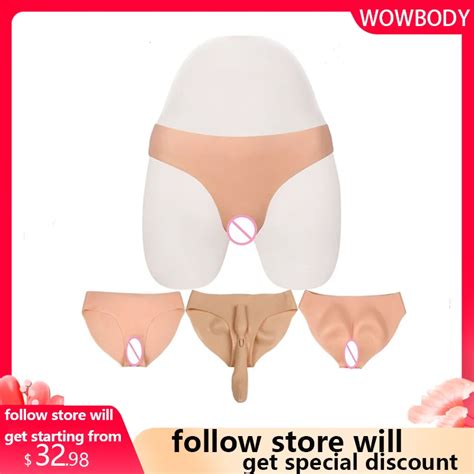 Simulado Silicone Falso Vagina Cueca Cuecas Calcinha Escondendo P Nis