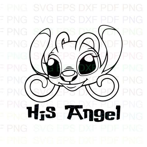 His Angel Pink Lilo And Stitch Esquema Svg Dxf Eps Pdf Png Etsy M Xico