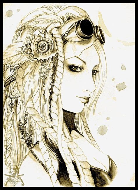 Steampunk Girl Drawing at GetDrawings | Free download