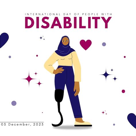 Premium Vector World Disability Day Flat Illustration Post Template