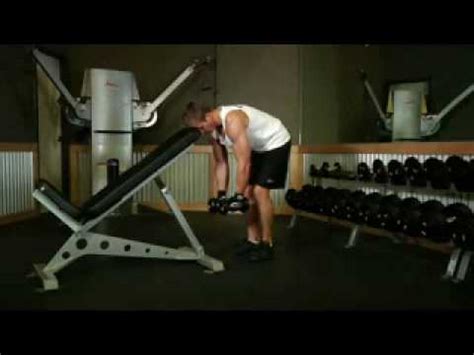 Bent Over Dumbbell Rear Delt Raise With Head On Bench Exercise