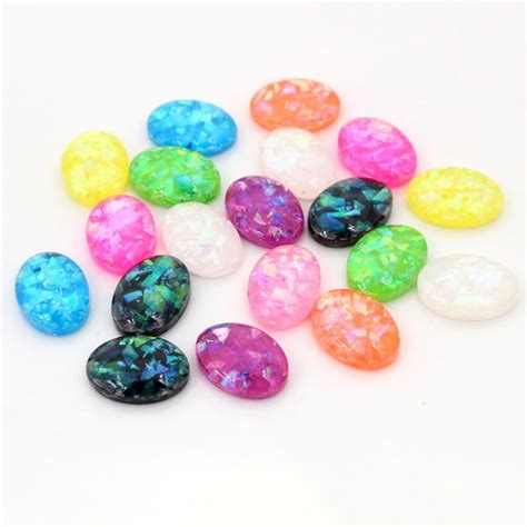 13x18mm 10x14mm 40pcs Lot Oval Style New Fashion Mix Color Built In