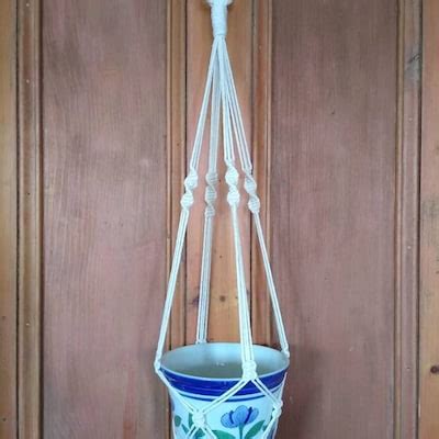 Macrame Ceiling Plant Hanger Indoor, Hanging Wall Planter, Macrame Wall ...