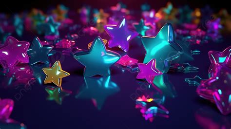 Colorful Stars In An D Floating Video Background D Rendering Festive