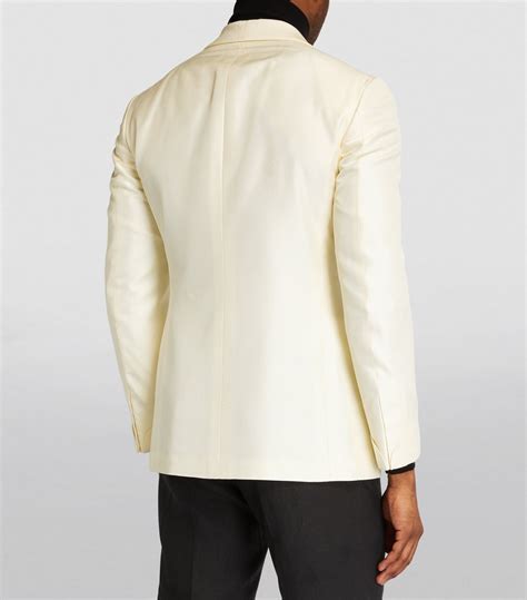 Mens Ralph Lauren Purple Label Ivory Silk Double Breasted Tuxedo Jacket