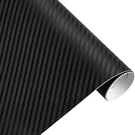 CVANU 12 X60 3D Black Carbon Fiber Vinyl Car Wrap Sheet Roll Film