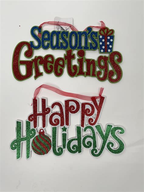 Hangable Holiday Signs – Assorted Designs - Crown Office Supplies