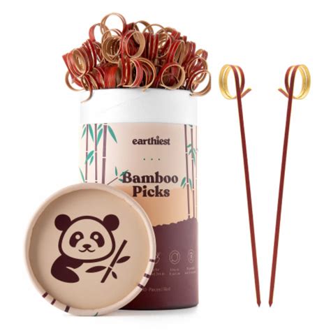 Bamboo Loop Cocktail Picks For Appetizers 6 Inch Red Bamboo Skewers