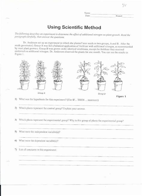 Worksheet Using The Scientific Method