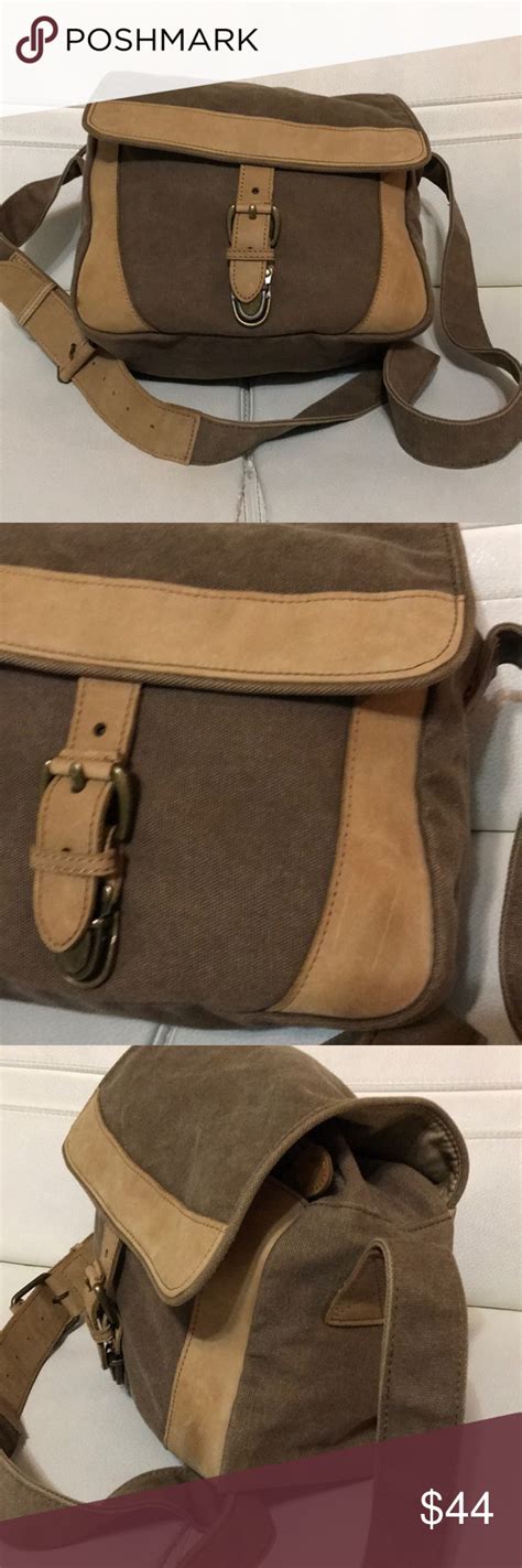 L L Bean Canvas And Leather Crossbody Purse Purses Crossbody Leather Crossbody Purse Leather