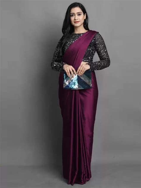 Buy Aruna Sarees Sequinned Satin Saree Sarees For Women Myntra