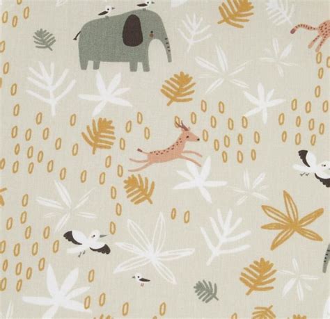 Safari Animal Fabric Baby Jungle Cotton Fabric Quilting Etsy