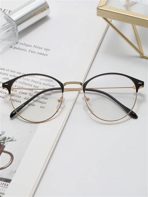 Metal Frame Anti Blue Light Eyeglasses Clear Glasses Frames Women