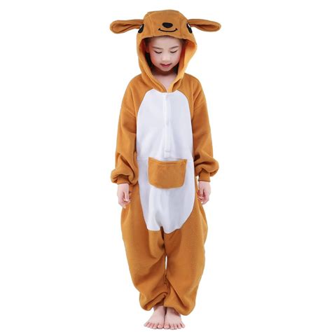 Kangaroo Onesie For Kid Animal Kigurumi Pajama Halloween Costumes