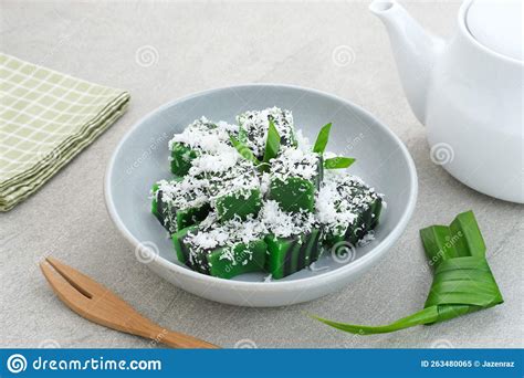 Kue Jongkong Layer Cake with Grated Coconut Stock Image - Image of ...