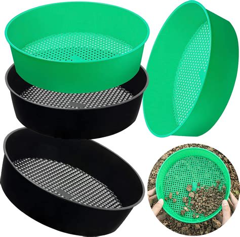 4 Pack Rock Garden Sieve Soil Sifter Round Plastic Gardening Soil