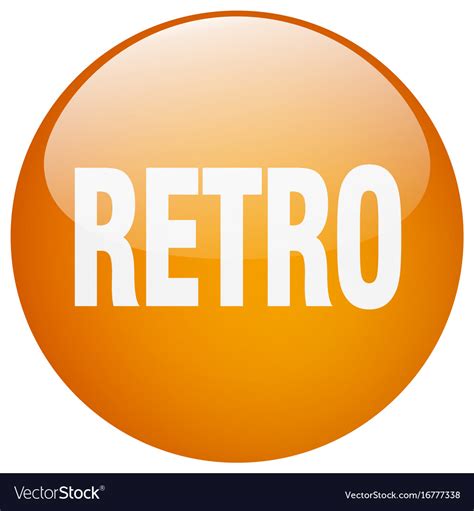 Retro Orange Round Gel Isolated Push Button Vector Image