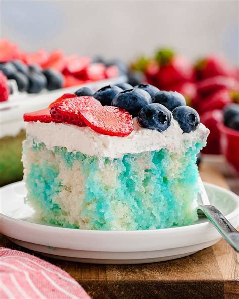 Red White and Blue Jello Poke Cake - Like Mother Like Daughter