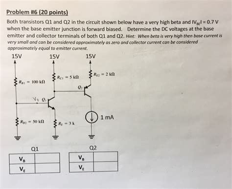 Solved Problem 6 20 Points Both Transistors Q1 And Q2 In