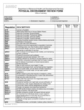 Fillable Online Dbhds Virginia Physical Environment Review Form