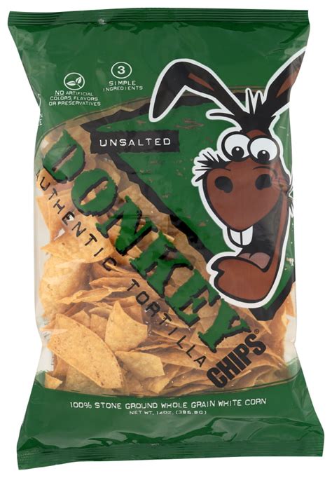 Donkey Chips Tortilla Chips Unsalted, 14 Oz - Walmart.com