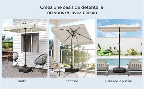 Songmics Parasol De Balcon X Cm Ombrelle Rectangulaire