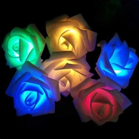 Meter Led Rose Flower String Light At Piece Decorative Light