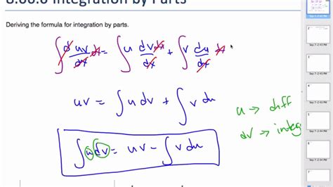 Ib Hl Math 8060 Integration By Parts Youtube