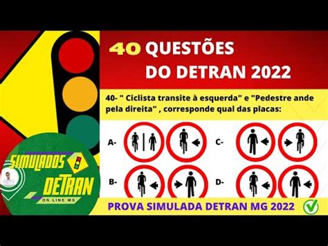 Questões da Prova teórica do Detran 2022 40 Q Provão de REVISÃO do