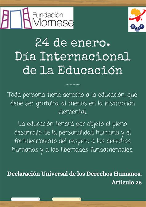 De Enero D A Mundial De La Educaci N Fundaci N Mornese