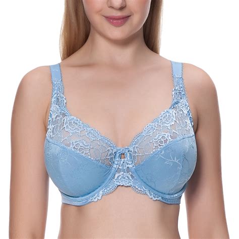 Womens Full Coverage Underwire Non Padded Lace Sheer Minimizer Bra Ebay