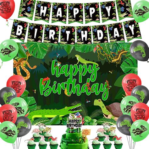 Reptile Jungle Party Supplies Birthday Banner And Backdrop Reptile