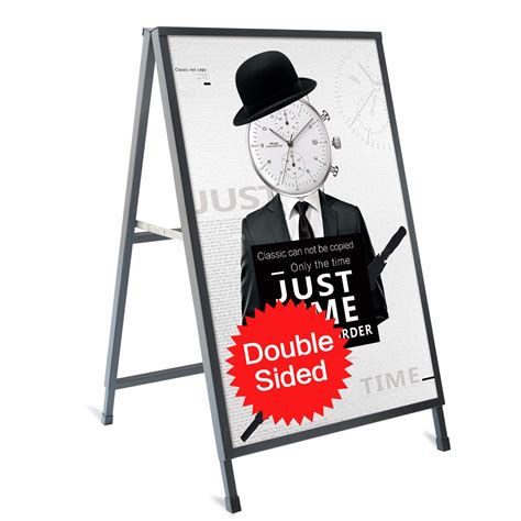 Outdoor A Frame Sidewalk Sign 24x36 Inch Sandwich Board Black Coated