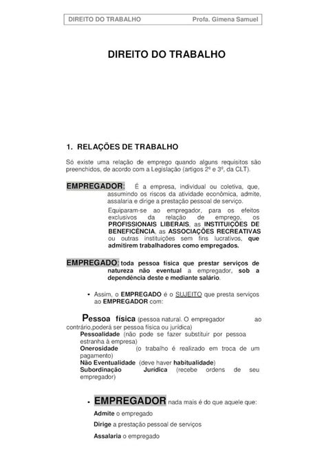 Pdf Direito Do Trabalho Aulas Verbojuridico Comaulas