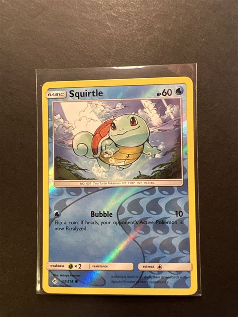 Squirtle 33 214 Unbroken Bonds 2019 REVERSE HOLO FOIL Pokemon TCG Card