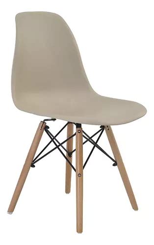 Kit Cadeiras Jantar Eiffel Nude Pp Base Madeira Parcelamento Sem Juros