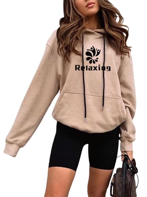 Sunisery - Sunisery Women Aesthetic Sweatshirt Graphic Plus Velvet Autumn Oversized Hoodie XXL ...