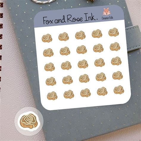 Cinnamon Rolls Sticker Planner Stickers Sheet Cinnamon Roll Stickers