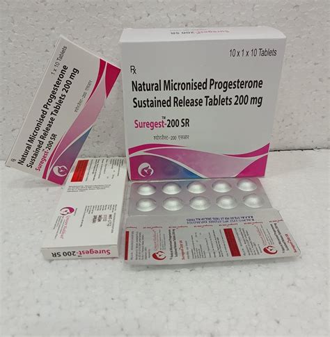 Natural Micronised Progesterone Sustained Relese Tab Mg Packaging