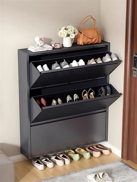 Shoe Cabinet Storage For Entryway No Assembly Hidden Shoe Rack Cabinet