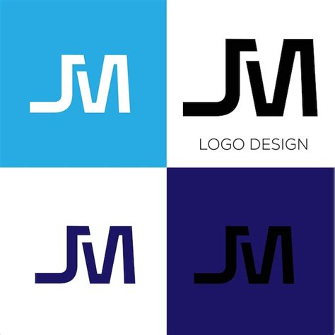 Diseño de logotipo de letra inicial jm Vector Premium