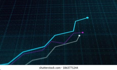 Growing Line Charts Graphs Business Development Stock Illustration