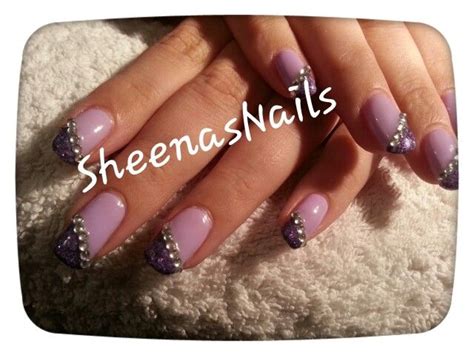 Acrylic Overlays With Led Gels And Gems Acrylics Acrylic Nails